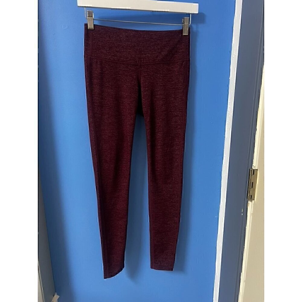 Athleta Womens Heathered Burgundy Leggings, YOGA, HIKING, XS